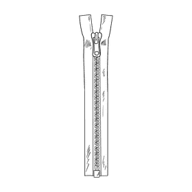 Zipper black and white clipart
