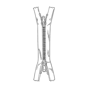 Zipper black and white clipart