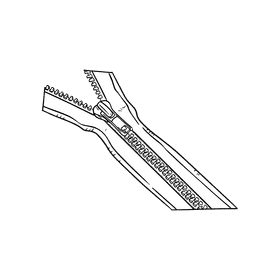 Zipper black and white clipart