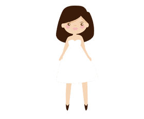 Bride in short dress clipart