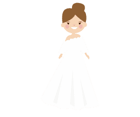Bride with bun hair clipart
