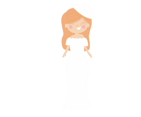 Bride with hat clipart