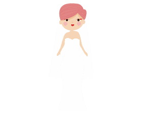 Bride with pink hair clipart