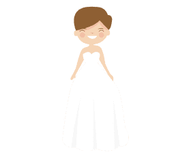Brown haired bride clipart