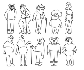 Grandfathers black and white vector