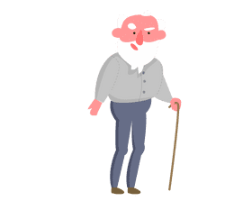 Grandfather in a gray shirt clipart