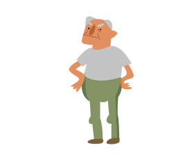Grandfather in a gray t shirt clipart