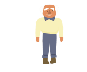 Grandfather in blue shirt clipart
