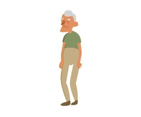 Grandfather in green t shirt clipart