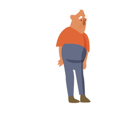 Grandfather in red t shirt clipart