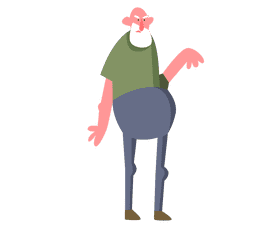 Grandfather with a beard clipart
