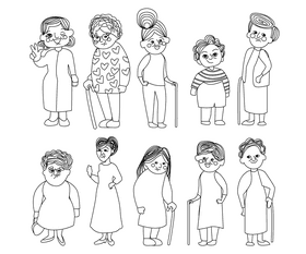 Grandmothers black and white vector