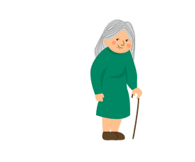 Grandmother in green dress clipart