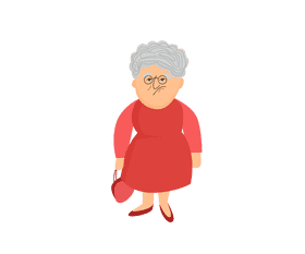 Grandmother in red dress clipart