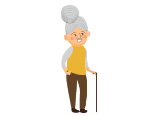 Grandmother yellow vest clipart