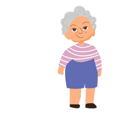 Granny in blue shorts clipart