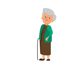 Granny in brown dress clipart