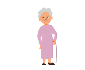 Granny in purple dress clipart