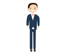 Groom in a blue suit clipart