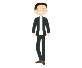 Groom in black suit clipart