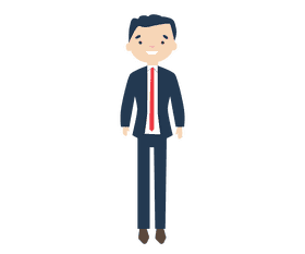 Groom in blue suit with tie clipart