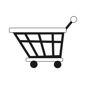 Shopping cart drawing black and white clipart
