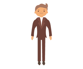 Groom in brown suit clipart