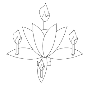 Flower black and white clipart