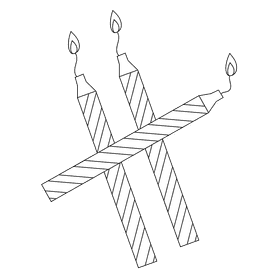 Happy birthday spiral candle black and white clipart
