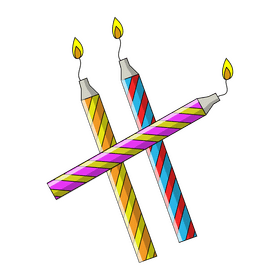Happy birthday spiral candle clipart