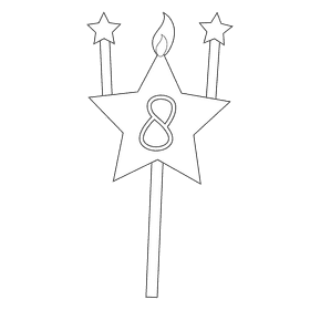 Happy birthday star black and white clipart