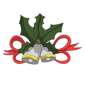 Christmas holly bells clipart