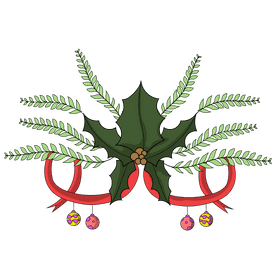 Christmas holly decoration clipart