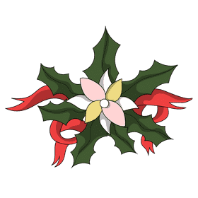Christmas holly flower clipart