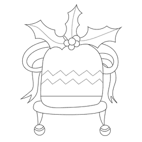 Christmas holly hat black and white clipart