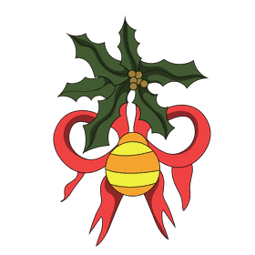 Christmas holly ornament clipart