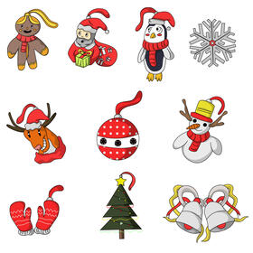 Christmas ornament set vector