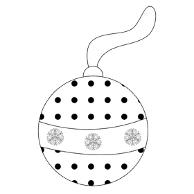 Christmas ornament ball black and white clipart