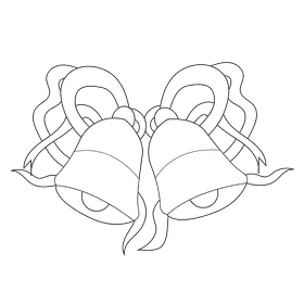 Christmas ornament jingle bell black and white clipart