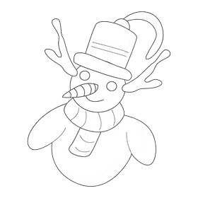 Christmas ornament mr snowman black and white clipart