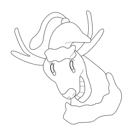 Christmas ornament rudolph black and white clipart