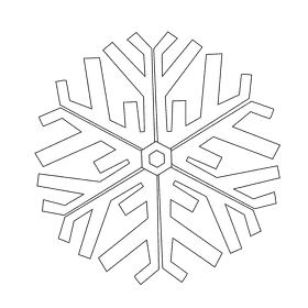 Christmas ornament snowflake black and white clipart