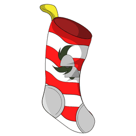 Christmas stocking bells clipart