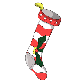 Christmas stocking christmas holly clipart
