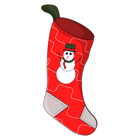 Christmas stocking snowman clipart