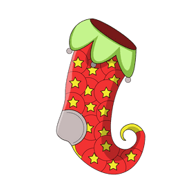Christmas stocking star clipart