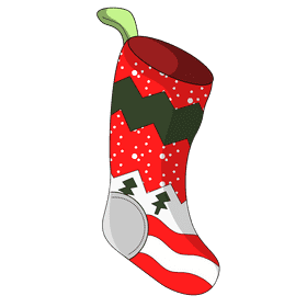 Christmas stocking tree clipart