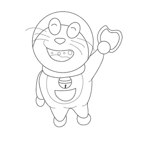 Doraemon dorayaki black and white clipart