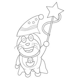 Doraemon magican black and white clipart