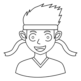 Emotion excited black and white clipart